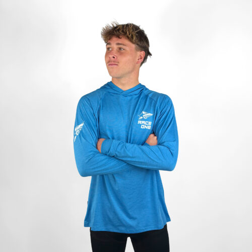 RACE ONE Hooded Tech Top - Cyan