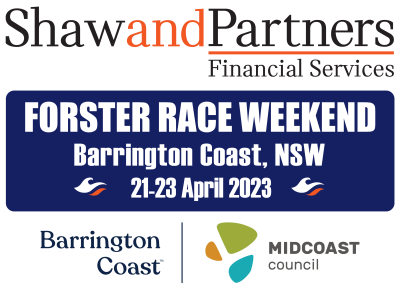 FOSTER_RACE_WEEKEND_LOGO_2023 with date and midcoast logo